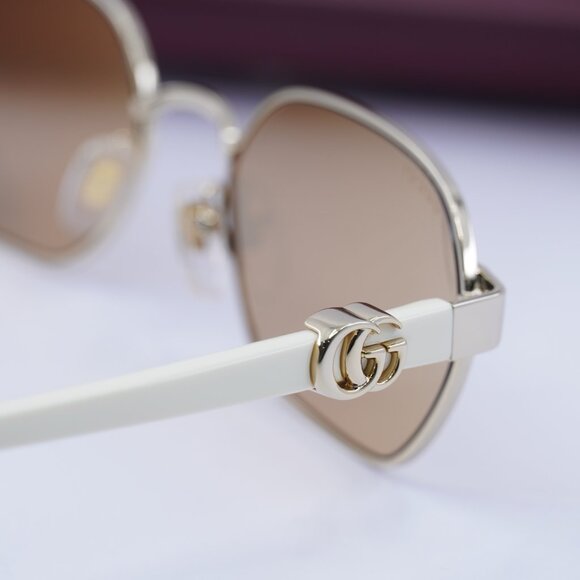 Gucci GG1593S 002 Oval Sunglasses - Endura Gold/Nude with Inner Flash - Picture 6 of 11